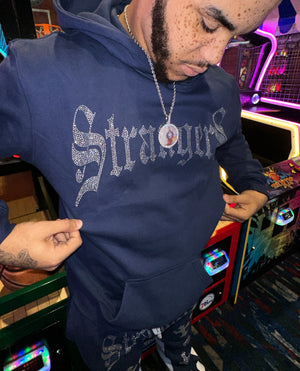 Blue Rhinestone Sweatsuit